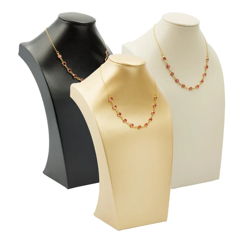 Expositor para Colares em Corino - Busto - Tamanho M - 17,5x29,5 - 1 Unidade Atacado para Revenda