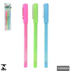 Caneta Esferográfica 3 Pçs 1.0mm Gel Tons Pastéis Atacado