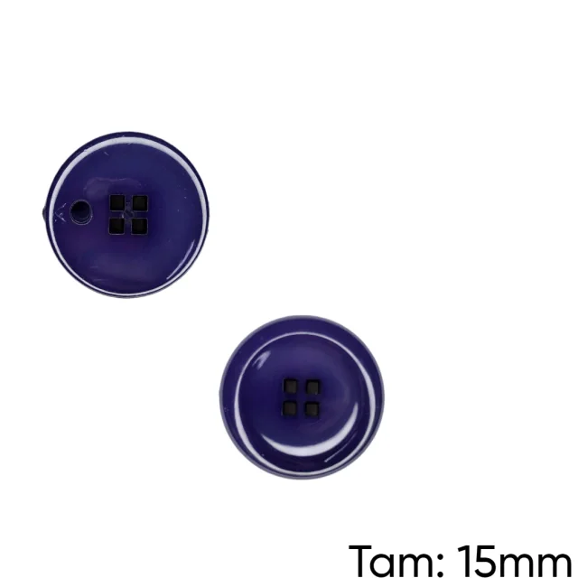 Botão Massa 4 Furos Roxo - PCT/ 12 UNIDADES - BT3210P Atacado