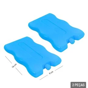 Gelo Artificial Reutilizável 16x9cm 2 Peças Azul Atacado