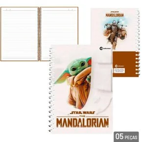 Caderno Espiral A4 80 FL 5 Pçs Mandalorian Atacado