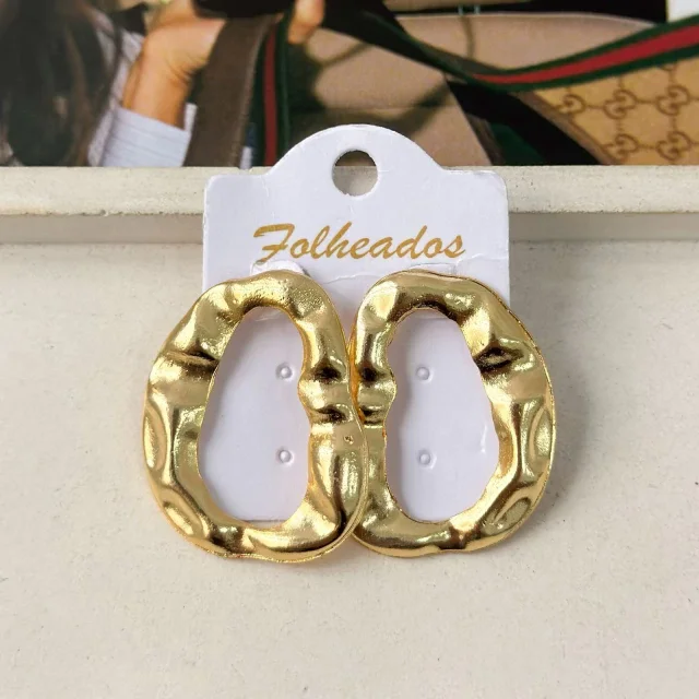 BRINCO FOLHEADO DOURADO ORGÂNICO Atacado