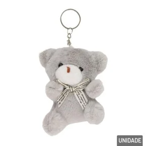 Chaveiro de Pelúcia 10cm Urso com Laço Atacado