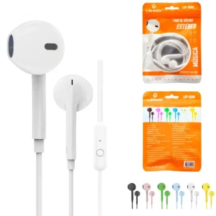 Fone de Ouvido Auricular com Microfone e Conexão P2 Colorido LEHMOX LEF-1056 Atacado