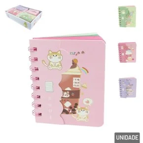 Bloco de Anotação Espiral 73 FL Animais Sortidos Atacado