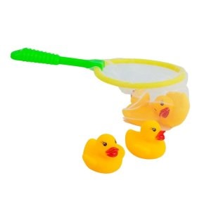 Patinho de Vinil 5 Pçs com Rede Pesca para Banho Atacado