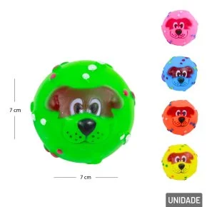 Mordedor para Pet em Vinil 7cm Cachorro Color Atacado