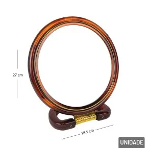 Espelho de Mesa Dupla Face 26,5x18cm Redondo Atacado