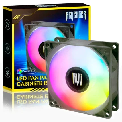 Cooler Fan RGB para Gabinete PC 80mm REVENGER - G-VR337 Atacado
