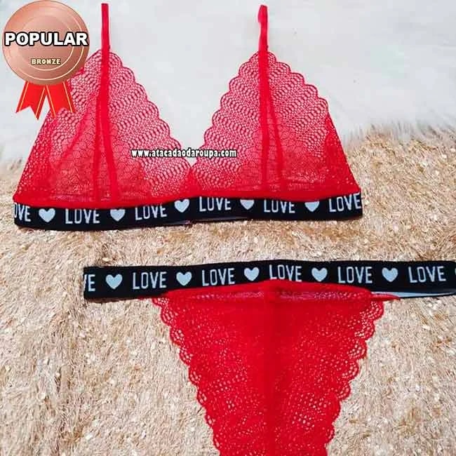 Conjunto Lingerie Love M Atacado