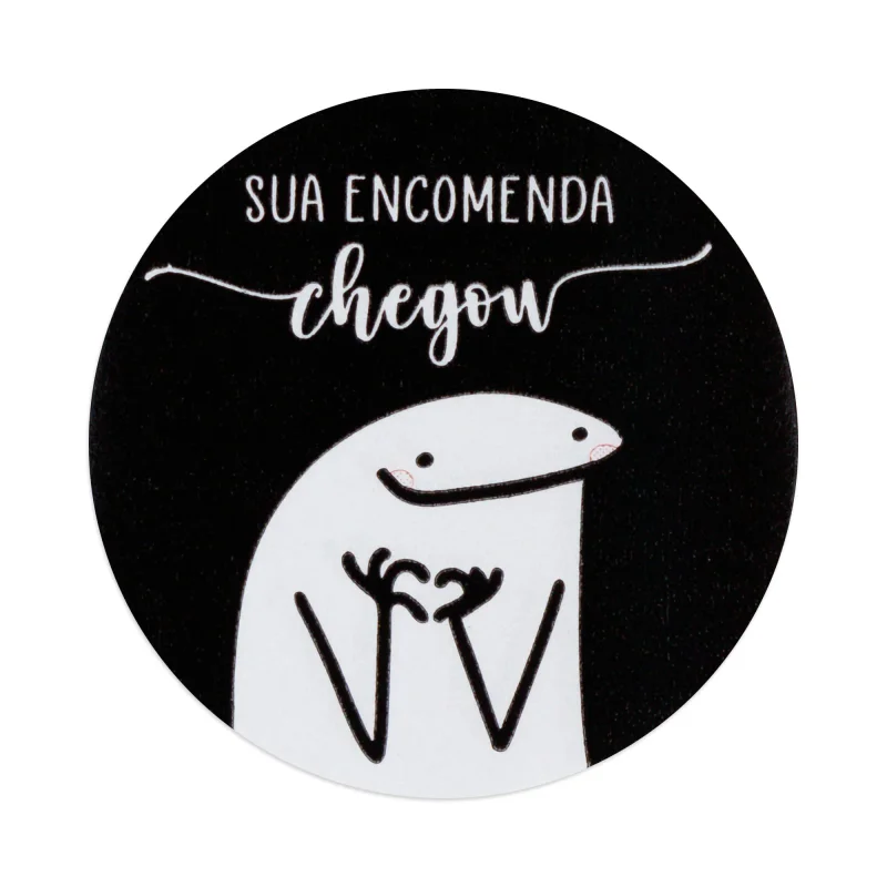 Adesivo de Recebidos F04 - Sua Encomenda Chegou Flork - Pacote com 100 Unidades Atacado para Revenda