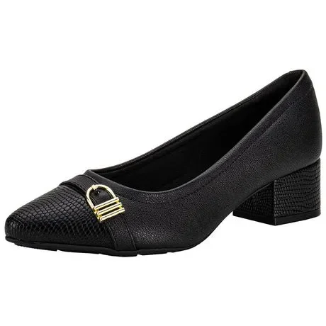 Scarpin Feminino Salto Grosso Modare 7340134 Preto Atacado