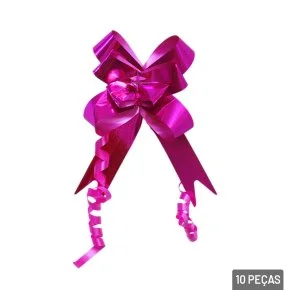 Laço para Presente 10 Peças 1,8x39cm Liso Pink Atacado