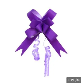 Laço para Presente 10 Peças 1,8x38cm Liso Lilás Atacado