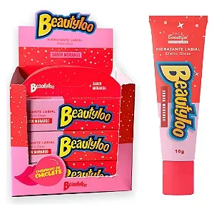 Hidratante Labial Efeito Gloss Cheirinho de Chiclete Beautyloo Sabor Morango FB468 Atacado Box 12 Unidades
