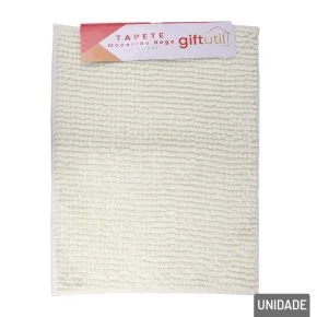 Tapete de Poliéster 38x58cm Felpudo Branco Atacado