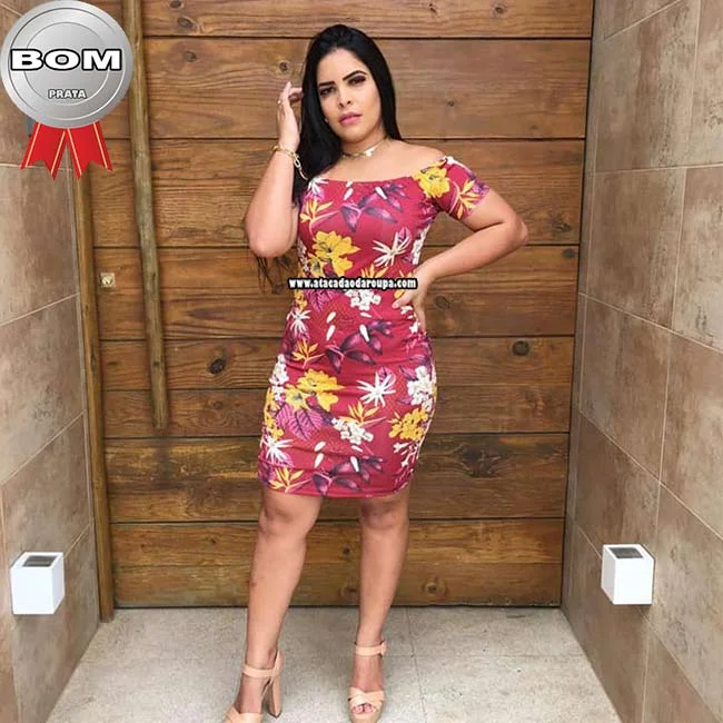 Vestido Estampado Malha Leila Atacado