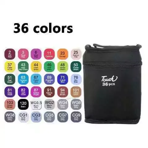 1 Estojo 36 cores Canetinhas Touch Ponta Dupla Atacado Papelaria