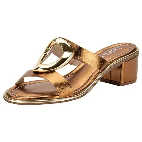 Tamanco Feminino Salto Grosso Beira Rio 8379257 Bronze Atacado