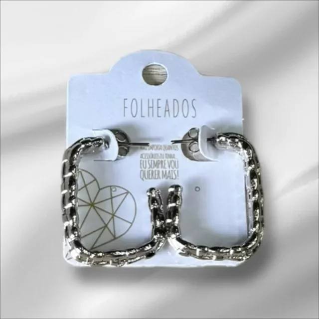 BRINCO FOLHEADO PRATA Atacado