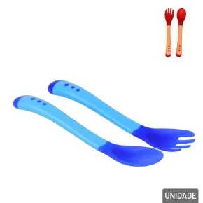 Kit Talher Plástico 2 Peças Infantil Color Atacado