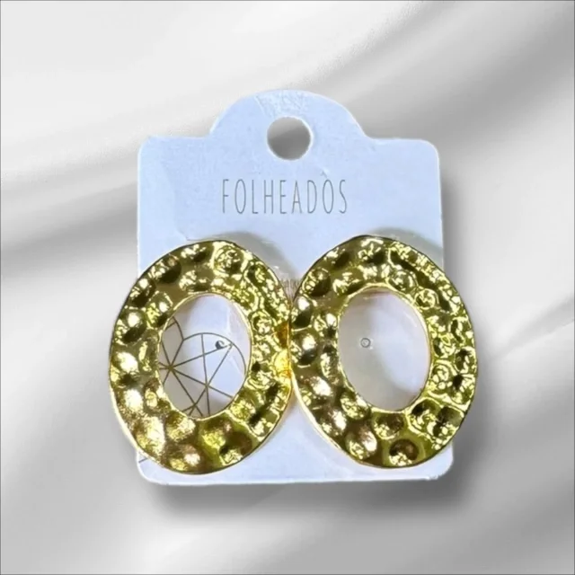 BRINCO FOLHEADO DOURADO Atacado
