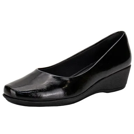 Sapato Feminino Anabela Piccadilly 143133 Verniz/Preto Atacado