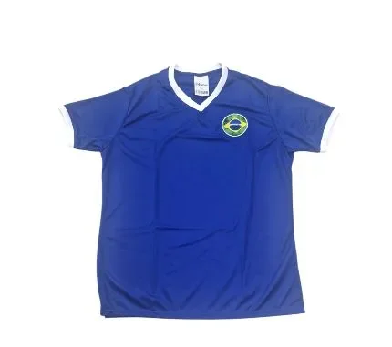 AZ-G CAMISA AZUL GOLA V E PUNHOS BRANCOS Atacado