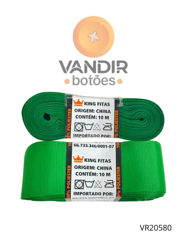Fita de Gorgurão Premium Verde Bandeira 10M Atacado