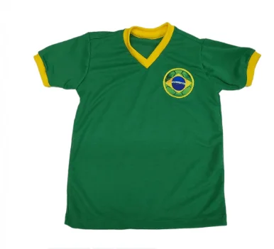 VER-14 CAMISA VERDE GOLA V E PUNHOS AMARELOS Atacado