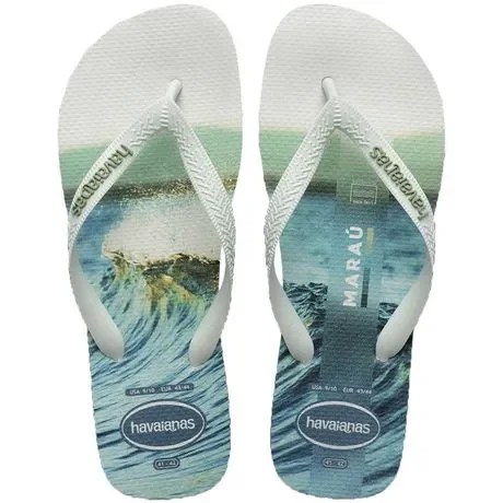 Chinelo Masculino Top Surfer I Havaianas 4149971 Branco/Verde Atacado