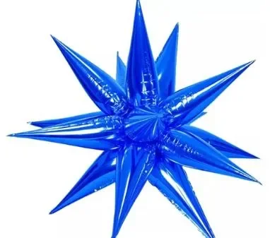 Q01906 BALAO METALIZADO ESTRELA 14 PONTAS AZUL N°21 Atacado