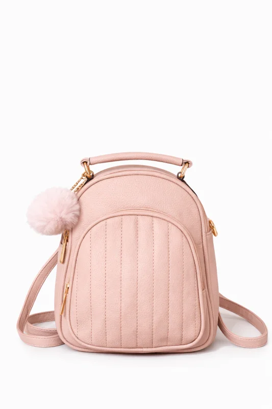 Mini-Mochila Lady Bags Acompanha Pompom Atacado
