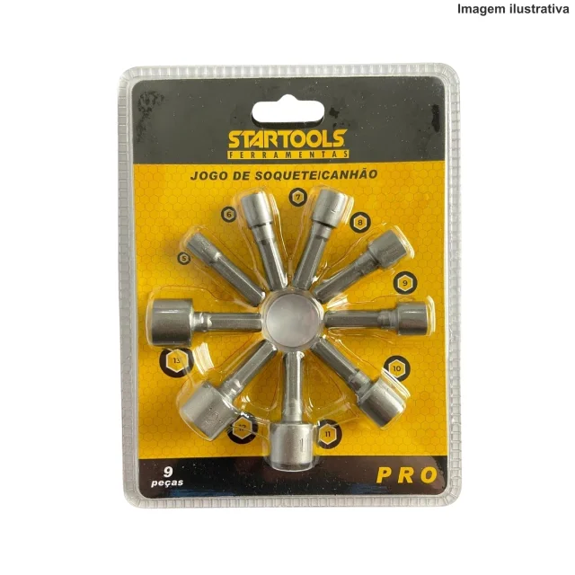 JOGO DE SOQUETE / CANHÃO 9 PÇS AR0469 STARTOOLS Atacado