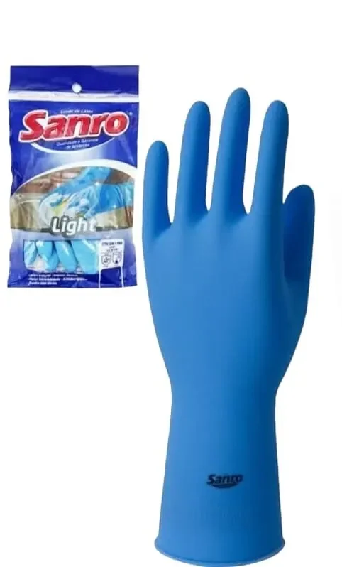 281970202 LUVA LATEX LIGTH AZUL P Atacado