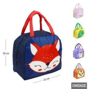 Bolsa Térmica 30x22cm com Alça Animais Sortidos Atacado