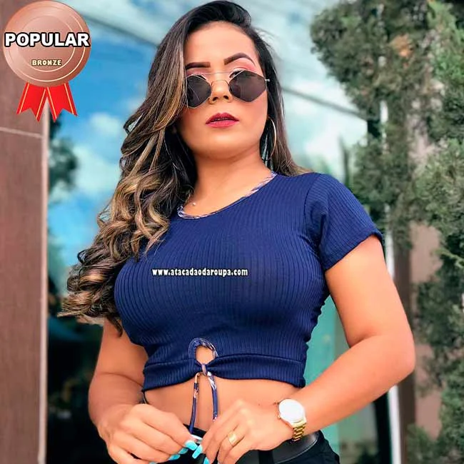 Cropped Malha Canelada Atacado