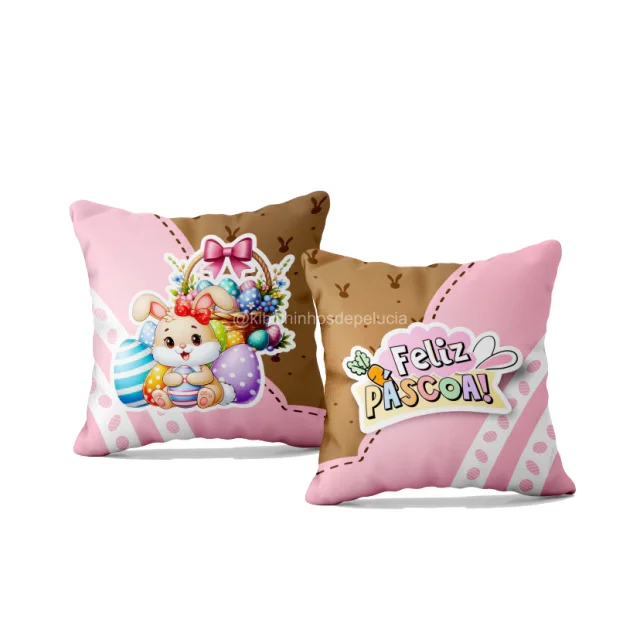 Almofada M Páscoa Feliz Páscoa 25x9x27cm Atacado