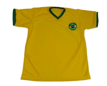 AM-12 CAMISA AMARELA GOLA V E PUNHOS VERDES Atacado