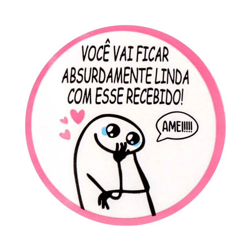 Adesivo de Recebidos F60 - Linda com Esse Recebido - Pacote com 100 Unidades Atacado para Revenda