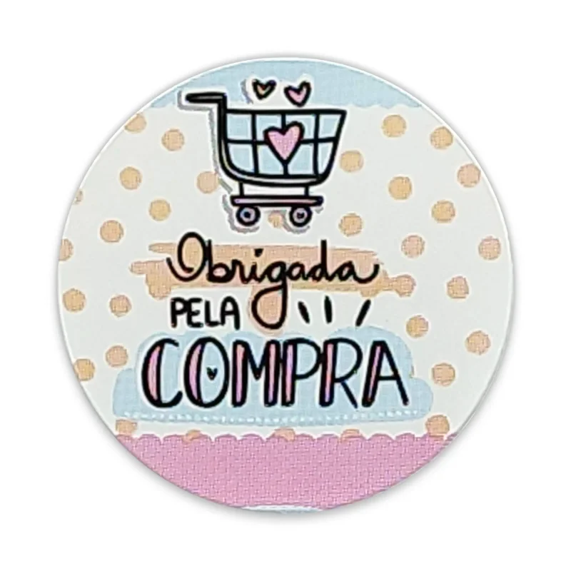 Adesivo de Recebidos F25 - Obrigada pela Compra - Pacote com 100 Unidades Atacado para Revenda