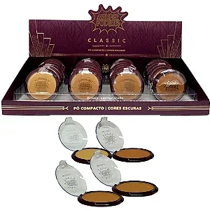 Pó Compacto Classic Super Poderes Cores Escuras SP0011ESF Atacado Box 24 Unidades