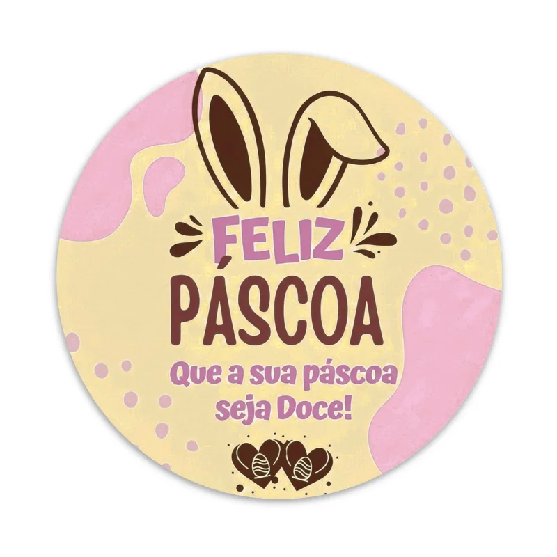 Adesivo de Recebidos F92 - Feliz Páscoa Rose - Pacote com 100 Unidades Atacado para Revenda