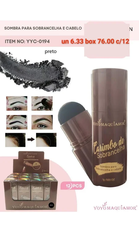 Sombra para Sobrancelha e Cabelo - YO YO - Maquiagem Atacado Revenda